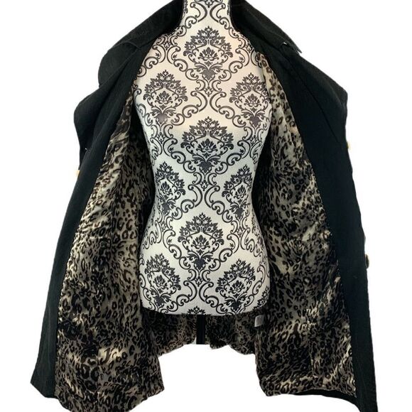 Dress length black jacket, w/buttons & bow - Picture 5 of 9